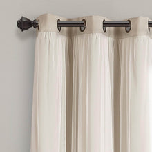 Load image into Gallery viewer, Sheer Grommet Curtains with Insulated Blackout Lining, Window Curtain Panels,  Wheat - Curtain with Sheer Overlay, Elegant Blackout Curtains for Bedroom
