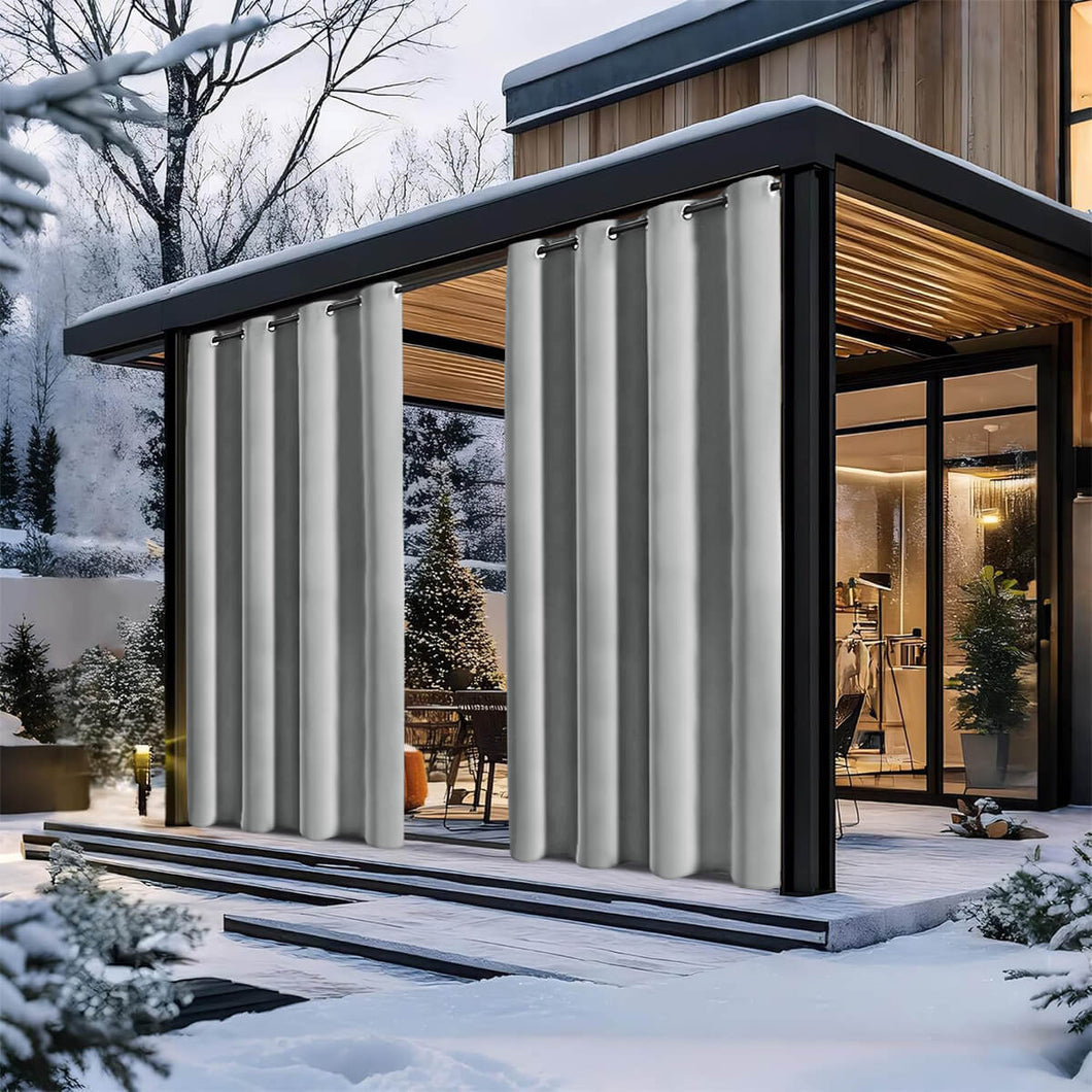 Extra Wide Outdoor Curtains - Waterproof Windproof Blackout for Patio Pergola | UV Fade Resistant & all-Season Use