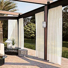 Load image into Gallery viewer, Waterproof Outdoor Sheer Curtains for Patio - 2 Panel Grommet Voile Curtains for Porch, Pergola, Cabana, Sun Shade - Lightweight Indoor/Outdoor Sheers for Living Room, Bedroom
