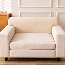 Load image into Gallery viewer, Linen Cotton Sectional Couch Cushion Covers - Stretch Washable Soft Sofa Seat &amp; Back Covers, 3-Piece Furniture Protector for Pets
