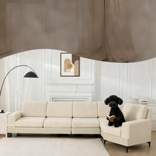 Load image into Gallery viewer, Linen Cotton Sectional Couch Cushion Covers - Stretch Washable Soft Sofa Seat &amp; Back Covers, 3-Piece Furniture Protector for Pets
