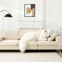 Load image into Gallery viewer, Linen Cotton Sectional Couch Cushion Covers - Stretch Washable Soft Sofa Seat &amp; Back Covers, 3-Piece Furniture Protector for Pets
