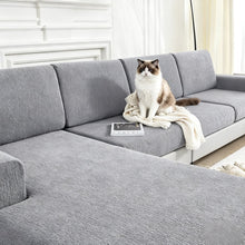 Load image into Gallery viewer, Linen Cotton Sectional Couch Cushion Covers - Stretch Washable Soft Sofa Seat &amp; Back Covers, 3-Piece Furniture Protector for Pets
