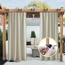 Load image into Gallery viewer, Windproof Patio Curtains: Weighted Bottom &amp; Fix Rope, No Flapping
