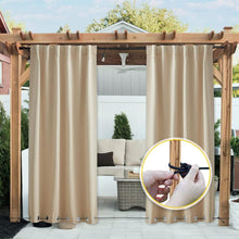 Load image into Gallery viewer, Windproof Patio Curtains: Weighted Bottom &amp; Fix Rope, No Flapping
