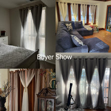 Load image into Gallery viewer, Sheer Grommet Curtains with Insulated Blackout Lining, Window Curtain Panels,  Wheat - Curtain with Sheer Overlay, Elegant Blackout Curtains for Bedroom
