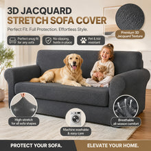 Load image into Gallery viewer, Jacquard 3D Stretch Sofa Cover ,Custom Fit, Stays Put,Pet and Kid Friendly
