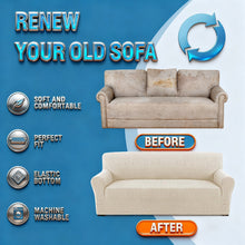 Load image into Gallery viewer, Linen Cotton Sectional Couch Cushion Covers - Stretch Washable Soft Sofa Seat &amp; Back Covers, 3-Piece Furniture Protector for Pets
