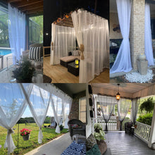 Load image into Gallery viewer, Waterproof Outdoor Sheer Curtains for Patio - 2 Panel Grommet Voile Curtains for Porch, Pergola, Cabana, Sun Shade - Lightweight Indoor/Outdoor Sheers for Living Room, Bedroom
