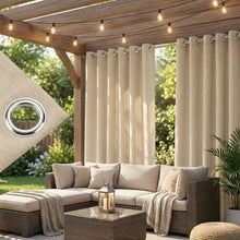Load image into Gallery viewer, Waterproof Outdoor Curtains - Thermal Privacy for Patio, Porch &amp; Pool
