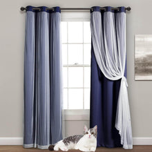 Load image into Gallery viewer, Sheer Grommet Curtains with Insulated Blackout Lining, Window Curtain Panels,  Wheat - Curtain with Sheer Overlay, Elegant Blackout Curtains for Bedroom
