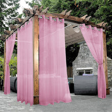 Load image into Gallery viewer, Waterproof Outdoor Sheer Curtains for Patio - 2 Panel Grommet Voile Curtains for Porch, Pergola, Cabana, Sun Shade - Lightweight Indoor/Outdoor Sheers for Living Room, Bedroom

