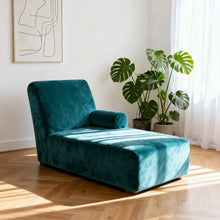 Load image into Gallery viewer, Single Chaise L-Shaped Sofa Cover, Solid Color Stretchy Full Coverage Slipcover
