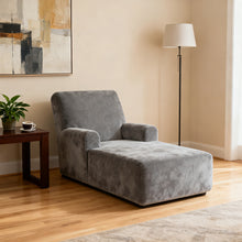 Load image into Gallery viewer, Single Chaise L-Shaped Sofa Cover, Solid Color Stretchy Full Coverage Slipcover

