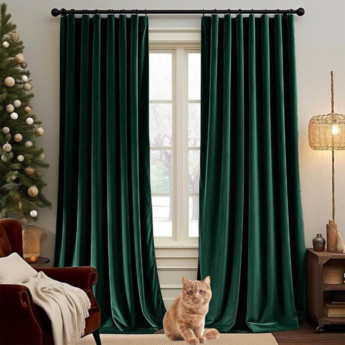 Luxury Velvet Blackout Curtains - 99% Light Blocking & Thermal Insulated for Bedroom | Noise Reducing & Energy Saving