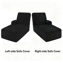 Load image into Gallery viewer, Single Chaise L-Shaped Sofa Cover, Solid Color Stretchy Full Coverage Slipcover
