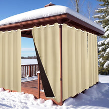 Load image into Gallery viewer, All Weather Windproof Thermal Patio Curtains Waterproof Blackout
