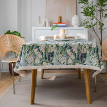 Load image into Gallery viewer, Cotton linen tablecloth, fringe Bohemian rectangular Table Covers
