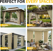 Load image into Gallery viewer, Extra-Wide Outdoor Curtains for Patio Privacy, Shade &amp; Weather Protection

