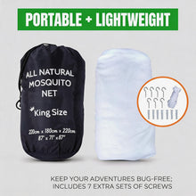 Load image into Gallery viewer, King Size Mosquito Net Netting for Bed &amp; Outdoor Camping, Dual Door Net Canopy with Hanging Hardware
