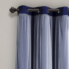 Load image into Gallery viewer, Sheer Grommet Curtains with Insulated Blackout Lining, Window Curtain Panels,  Wheat - Curtain with Sheer Overlay, Elegant Blackout Curtains for Bedroom

