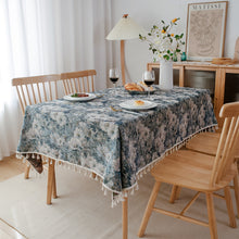 Load image into Gallery viewer, Cotton linen tablecloth, fringe Bohemian rectangular Table Covers
