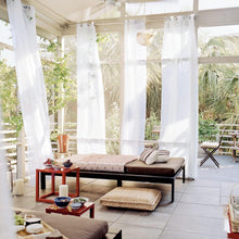 Load image into Gallery viewer, Waterproof Outdoor Sheer Curtains for Patio - 2 Panel Grommet Voile Curtains for Porch, Pergola, Cabana, Sun Shade - Lightweight Indoor/Outdoor Sheers for Living Room, Bedroom
