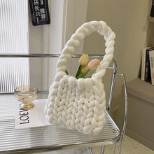 Load image into Gallery viewer, Diy Chunky Handbag,Thick Cotton Wool Woven Handbag, Handmade Coarse Wool Knitted Bucket Bag
