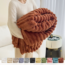 Load image into Gallery viewer, Soft and Warm Knitted Throw Blanket Luxurious Flag Stripe Design Cozy and Comfortable
