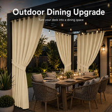 Load image into Gallery viewer, Extra-Wide Outdoor Curtains for Patio Privacy, Shade &amp; Weather Protection
