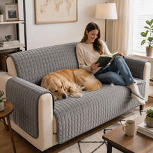 Load image into Gallery viewer, One-Piece Soft Pet-Friendly Short Plush Sofa Protection Non-Slip Couch Cover
