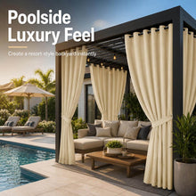 Load image into Gallery viewer, Extra-Wide Outdoor Curtains for Patio Privacy, Shade &amp; Weather Protection
