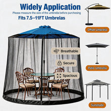 Load image into Gallery viewer, Patio Umbrella Mosquito Netting for 7.5ft to 11ft Umbrellas | Outdoor Insect Mesh Screen for Garden &amp; Deck
