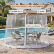 Load image into Gallery viewer, Patio Umbrella Mosquito Netting for 7.5ft to 11ft Umbrellas | Outdoor Insect Mesh Screen for Garden &amp; Deck
