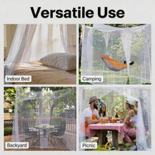 Load image into Gallery viewer, King Size Mosquito Net Netting for Bed &amp; Outdoor Camping, Dual Door Net Canopy with Hanging Hardware
